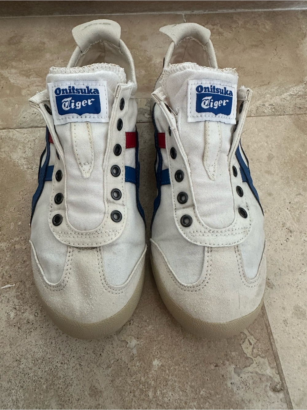 Onitsuka Tiger White Mexico 66 Blue and Red Stripes size US 4.5/CM 23.0/Euro 37